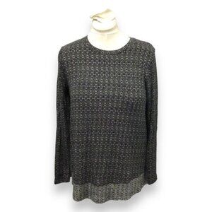 J. Jill Women’s Long Sleeve Crew Neck Lightweight Knit Tunic, Black, size M